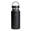 Gourde isotherme en acier inoxydable Hydro Flask à large goulot, 946 ml Noir
