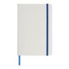 Carnet de notes Spectrum blanc avec élastique coloré A5 - pages lignées Standard | Blanc-Bleu royal | sans marquage | non disponible | non disponible | non disponible