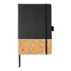 Carnet de notes A5 thermo PU en liège Evora Standard | Noir | sans marquage | non disponible | non disponible