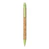 Stylo bille Midar en liège et paille de blé Standard | Naturel-Vert pomme | sans marquage | non disponible | non disponible