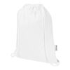 Sac Peru Blend de 5&nbsp;L avec cordon en coton recyclé 180&nbsp;g/m2 certifié GRS Standard | Blanc | sans marquage | non disponible | non disponible | non disponible