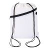Sac à cordon Oriole en RPET avec poche avant zippée, 5 L blanc