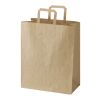 Sac en papier Kraft 80 à 90&nbsp;g/m2 avec poignées plates 32 x 17 x 39&nbsp;cm Marron kraft | sans marquage | non disponible | non disponible