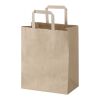 Sac en papier Kraft 80&nbsp;g/m2 avec poignées plates 25 x 15 x 32 cm Marron kraft | sans marquage | non disponible | non disponible