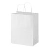 Sac en papier Kraft 80 à 90 g/m2 avec poignées torsadées 25 x 15 x 32&nbsp;cm Blanc | sans marquage | non disponible | non disponible