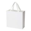 Sac en papier Smartfold 230 g/m² avec anses en ruban et pelliculage brillant - 31 x 12 x 31 cm blanc