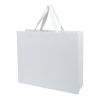 Sac en papier Smartfold 230 g/m² avec anses en ruban et pelliculage brillant - 42 x 12 x 35 cm blanc