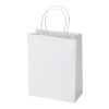 Sac en papier Kraft 120 g/m² avec anses torsadées - 18 x 9 x 23 cm blanc