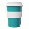 Gobelet Americano® medio 300 ml avec bandeau antidérapant Bleu aqua-Blanc | sans marquage | non disponible | non disponible