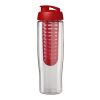Bouteille infuseur fruit avec couvercle à clapet H2O Tempo® - 700 ml Blanc-Rouge | sans marquage | non disponible | non disponible