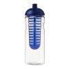 Bouteille H2O Base® infuseur fruit avec couvercle dôme - 650 ml Translucide-Bleu | sans marquage | non disponible | non disponible