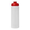 Bouteille Baseline® Plus de sport avec couvercle à clapet - 750 ml Blanc-Rouge | sans marquage | non disponible | non disponible