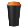 Gobelet Americano® Eco recyclé de 350 ml avec couvercle anti-déversement Orange-Noir | sans marquage | non disponible | non disponible