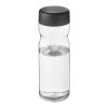 Bouteille H2O Eco Base colorée transparente avec couvercle vissé - 650 ml Blanc-Noir | sans marquage | non disponible | non disponible