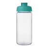 Bouteille de sport H2O Active® Octave Tritan™ de 600 ml avec couvercle à clapet Translucide-Bleu aqua | sans marquage | non disponible | non disponible