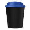 Gobelet recyclé Americano® Espresso Eco de 250&nbsp;ml avec couvercle anti-déversement Noir-Bleu minéral | sans marquage | non disponible | non disponible