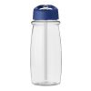 Bouteille H2O Pulse de sport avec paille - 600 ml Blanc-Bleu | sans marquage | non disponible | non disponible