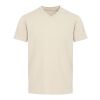 T-shirt unisexe en coton bio certifié OCS Balfour à manches courtes et col en V de 200&nbsp;g/m² Sandstone | 3XS