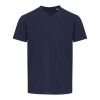 T-shirt unisexe en coton bio certifié OCS Balfour à manches courtes et col en V de 200&nbsp;g/m² Marine | L