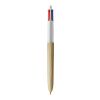 BIC® 4 Colours Wood Style Blanc-beige | Sérigraphie 1 couleur | Partie haute-derrière le clip | 22.00 mm x 10.00 mm