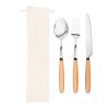 BOULUD. Set de 3 pièces en bois d'acacia Beige | sans marquage