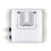 Chariot adaptateur universel GaN Xoopar Luggie pour voyages internationaux Blanc | Tampographie 1 couleur | face avant | 25 mm x 10 mm