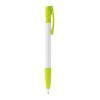 Stylo Nash Opaque Blanc-Vert clair | Sérigraphie 1 couleur | à 90 degrés du clip | 33 mm x 25 mm | non disponible