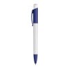 Stylo Kamal opaque Blanc-Bleu foncé | Sérigraphie 1 couleur | à 90 degrés du clip | 45 mm x 25 mm | non disponible