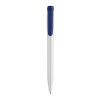 Stylo Pier opaque Blanc-Bleu foncé | Sérigraphie 1 couleur | dans le prolongement du clip | 45 mm x 25 mm | non disponible