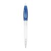 Stylo Bio-S! Clear transparent Bleu / Blanc | Sérigraphie 1 couleur | à 270 degrés du clip | 40 mm x 25 mm | non disponible
