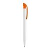 Stylo S45 opaque Blanc-Orange | Sérigraphie 1 couleur | à 180 degrés du clip | 45 mm x 25 mm | non disponible