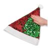 Bonnet de Noël à paillettes bicolores Rouge / blanc-Vert | sans marquage | non disponible | non disponible