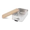 Boîte à lunch en aluminium avec couvercle en bambou Argent | sans marquage | non disponible | non disponible | non disponible