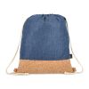 Sac à cordon R-PET & liège 35 x 40cm Bleu foncé | sans marquage | non disponible | non disponible