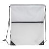Sac à cordon 210T R-PET avec fermeture éclair Blanc | sans marquage | non disponible | non disponible | non disponible