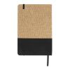 Carnet de notes en jute R-PET GRS Noir | sans marquage | non disponible | non disponible | non disponible