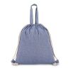 Sac cordelettes en coton recyclé 38x42cm Bleu / Blanc | sans marquage | non disponible | non disponible | non disponible