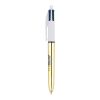 BIC® 4 Couleurs Shine bille Blanc-or | Sérigraphie 1 couleur | Corps-à la droite du clip | 30.00 mm x 43.00 mm