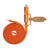 Câble magnétique 60W 2 en 1 Arc en PET RCS orange | sans marquage | non disponible | non disponible
