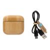 Écouteurs TWS en plastique recyclé RCS et bambou marron | sans marquage | non disponible | non disponible