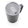Mug moderne en acier inoxydable recyclé RCS avec couvercle antracite | sans marquage | non disponible | non disponible