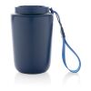Mug iso en acier inoxydable recyclé RCS avec lanière Cuppa bleu | sans marquage | non disponible | non disponible