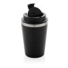 Mug 350ml à double paroi en PP recyclé RCS Java noir | sans marquage | non disponible | non disponible