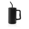 Mug Cube 800ml en acier recyclé certifiée RCS noir | sans marquage | non disponible | non disponible