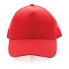 Casquette de routier 5 panneaux coton recyclé Impact AWARE™ rouge | sans marquage | non disponible | non disponible | non disponible