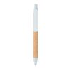 Stylo à bille écoresponsable-recyclé en fibre de paille et liège bleu | sans marquage | non disponible | non disponible