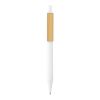 Stylo en ABS recyclé GRS avec clip en bambou blanc | sans marquage | non disponible | non disponible