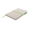 Carnet à couverture en jute et coton A5 vert-vert | sans marquage | non disponible | non disponible