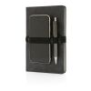 Carnet de notes A5 en PU avec porte téléphone et porte stylo gris | sans marquage | non disponible | non disponible
