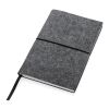 Cahier A5 à couverture souple en feutre recyclé certifié GRS noir | sans marquage | non disponible | non disponible